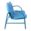 Northlight 47-Inch Outdoor Retro Tulip Steel Loveseat, Sky Blue - 4 of 4