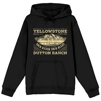 Yellowstone Dutton Ranch Est. 1886 Long Sleeve Black Adult Hooded Sweatshirt -3xl : Target