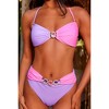 Sweet Like Candy 'Grape Crush' Contrast Bandeau Crystal Bikini Top Grape Crush Large - 4 of 4