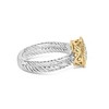 18K Yellow Gold Plated Silver Diamond Heart Ring with Satin Finish - 2 of 4