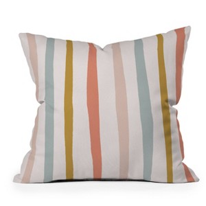 16"x16" Deny Designs Menina Lisboa Summer Colorful Stripes Square Outdoor Throw Pillow Pink - 1 of 4