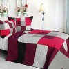 Slickblue Vermicelli-Quilted Patchwork Quilt Set, Handmade, Bedding, Geometric, 5 Designs, Full/Queen, 3PC - 4 of 4
