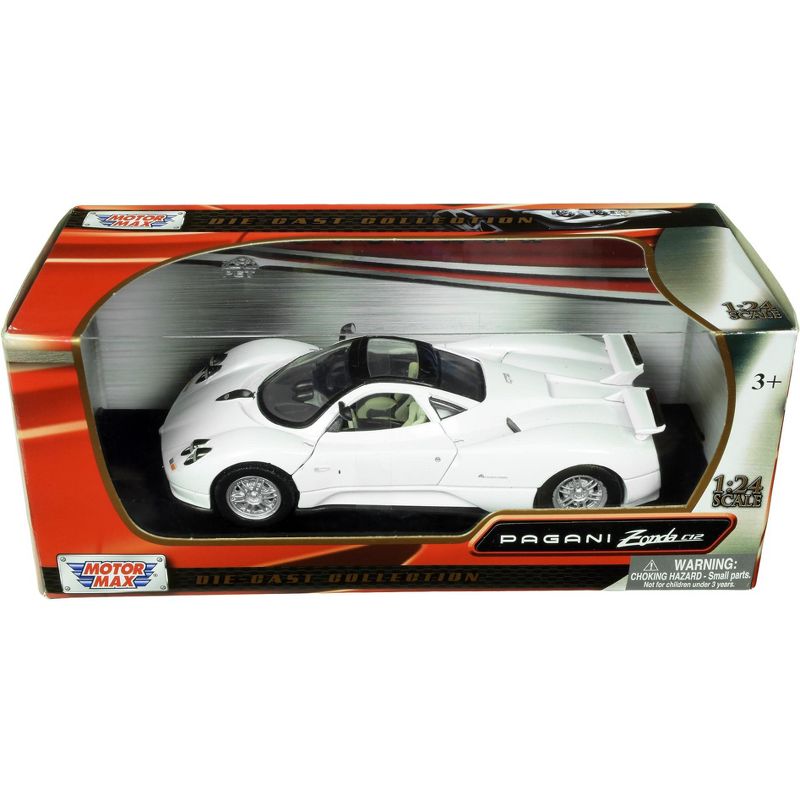 Pagani Zonda C12 White 1/24 Diecast Car Model by Motormax, 4 of 5