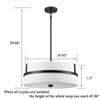 Claxy Black Pendant Light Fabric Drum Shade - 4 of 4