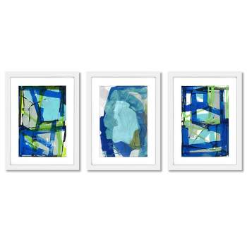 (set Of 3) Cool Breeze By Cartissi Black Matted Framed Triptych Wall ...