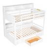 Twin Size Bunk Bed with Built-in Shelves Beside both Upper and Down Bed and Storage Drawer,Gray - 2 of 3