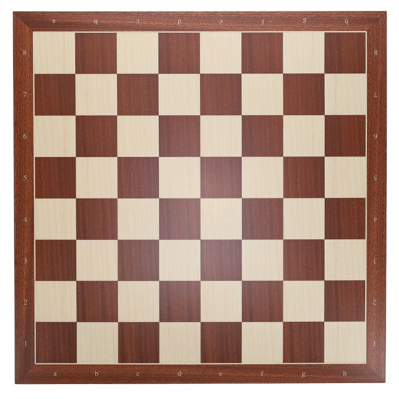 WE Games Mahogany Stained Wooden Chess Board, Algebraic Notation, 21.25 in., 1 of 7