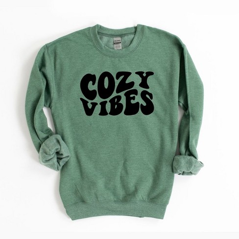 Simply Sage Market Women's Graphic Sweatshirt Cozy Vibes - XL - Heather  Green