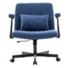 ORRD  Modern Linen Blue Office Chair with Criss Cross Base, Ergonomic Adjustable Height Swivel Desk Chair with Pillow for Home Office - 4 of 4