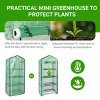 SEVOBAL Greenhouse Iron Pipe Steeple With 8 Pieces Grid Flower Stand With Zipper Rolling Door PE Green House Walk in Planting, Black, 70"*49"*8" - 4 of 4