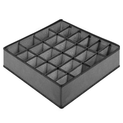 Garnen Drawer Organizer Clothes, 24 Cell Dresser Organizer Bins Divider for Socks Underwear Organizers, Baby Nursery Closet Organizer & Storage, Gray
