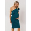 Hello Miz Women's Ruffled One Shoulder Maternity Dress - 2 of 4