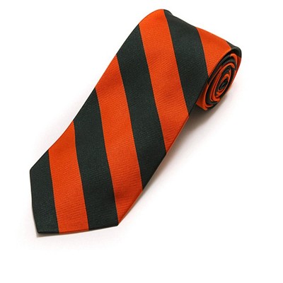 Men's College Striped Colored Silk Long Or X-Long Neck Tie