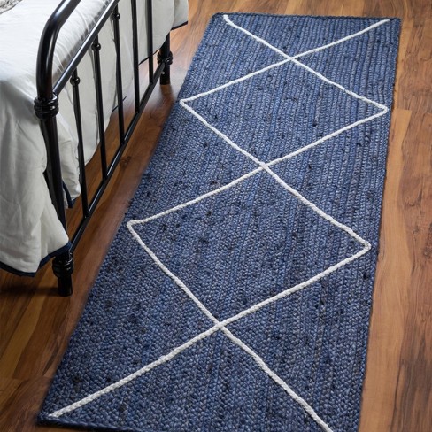 Unique Loom 7' 10 X 7' 10 Eco Plaid Indoor Outdoor Washable Navy Blue Area  Rug : Target