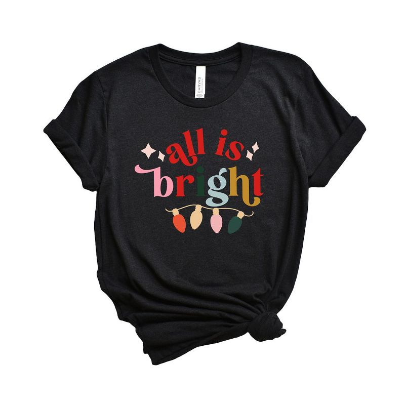 Simply Sage Market Women's All Is Bright Christmas Lights Short Sleeve Graphic Tee, 1 of 4