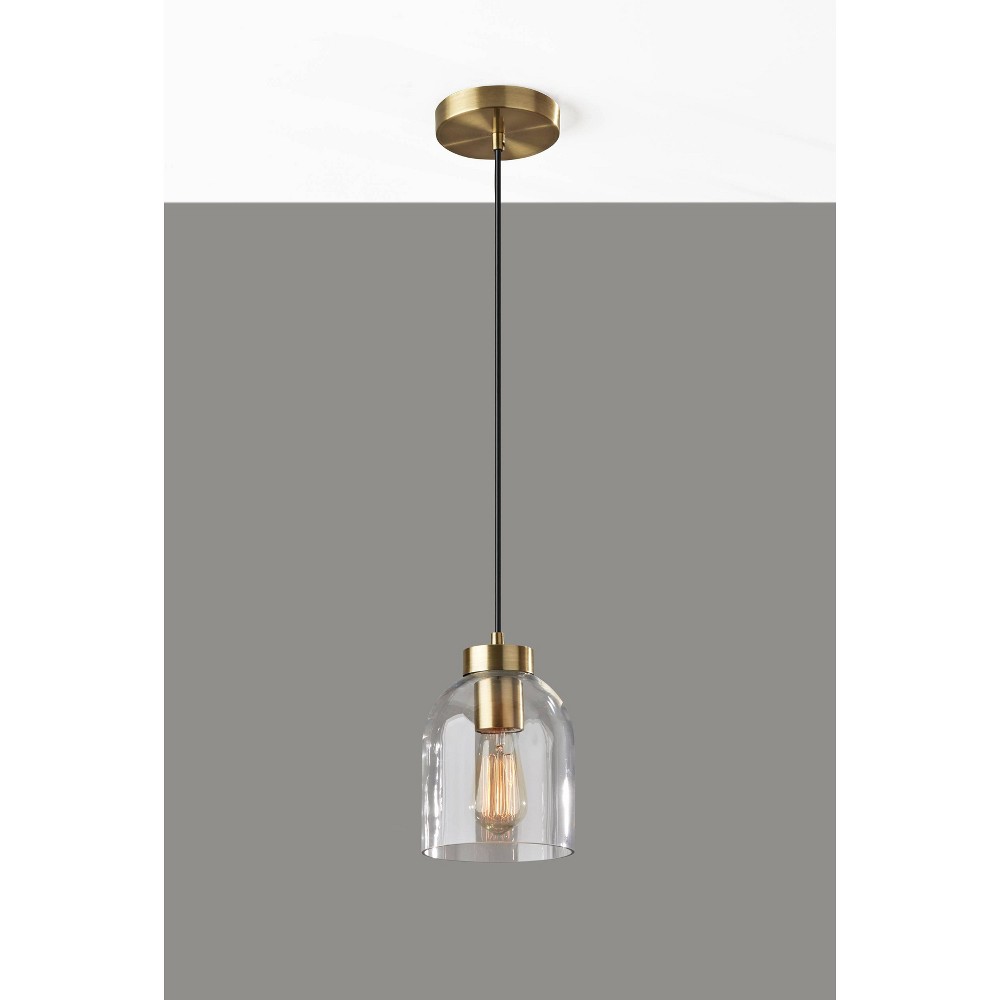 Photos - Chandelier / Lamp Adesso Bristol Pendant Antique Brass  