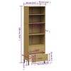 vidaXL Bookshelf Book Cabinet with 2 Drawers Storage Cabinet OSLO Solid Wood - Brown - 3 of 4