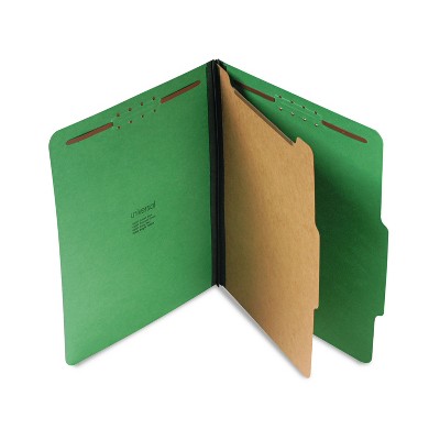 Universal Pressboard Folder Letter Four-Section Emerald Green 10/Box 10202