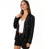 Anna-Kaci Women's Glitter Long Sleeve Open Front Sparkle Party Blazer Jacket - 2 of 4