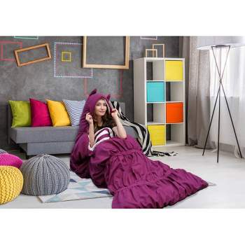 32"x75" Frankie Kids' Sleeping Bag Purple - Chic Home Design