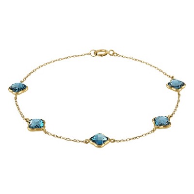 Designs By Gioelli 10K Yellow Gold Gemstone Clover Bracelet