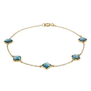 Designs By Gioelli 10K Yellow Gold Gemstone Clover Bracelet - 1 of 2