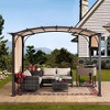 Sunjoy 9 x 11 Foot Arched Pergola Cover Outdoor Roof Shaded Canopy Tent with Steel Frame for Backyard Patios, Decks, and Gardens, Brown and Black - 3 of 4