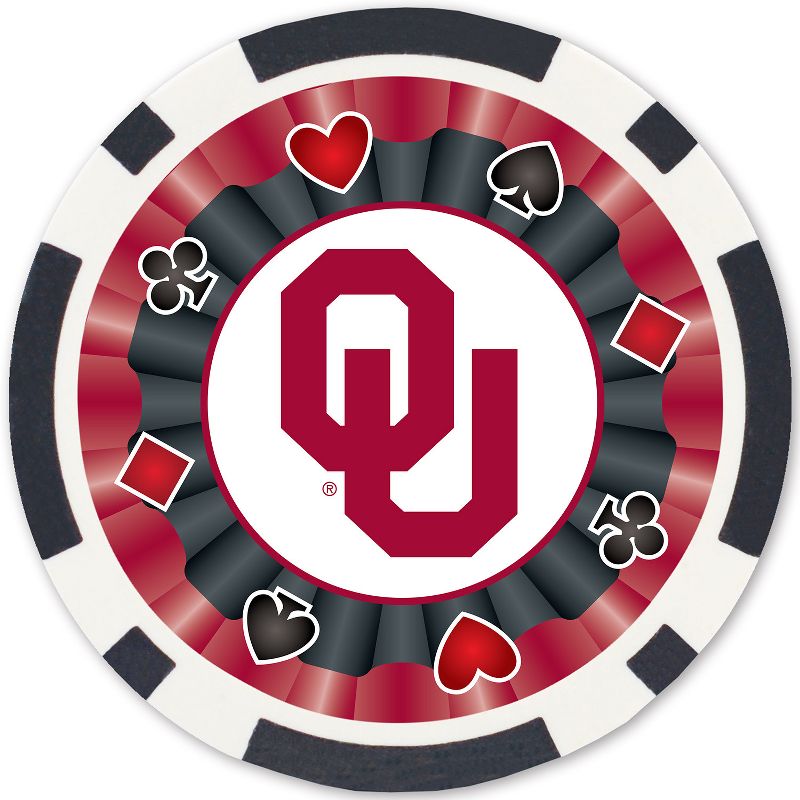 MasterPieces Casino Style 100 Piece Poker Chip Set - NCAA Oklahoma Sooners, 3 of 8