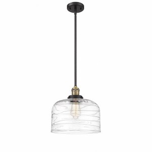 Bell - 1 Light Stem Hung Mini Pendant In Industrial Style-13 Inches Tall and 12 Inches Wide - 1 of 1