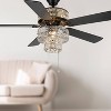 52" LED Metal Punched Crystal Lighted Ceiling Fan Silver - River of Goods: 5-Blade Chandelier Fan, Reversible Motor - 2 of 4