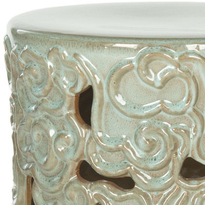 Reactive Aqua Ceramic Cloud Garden Stool