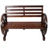 Lyngins Heavy Duty Wooden Outdoor Rocking Bench, Solid Wood Outdoor Bench Weatherproof, Patio Loveseat/Porch Bench for Front Porch/Patio/Garden - 3 of 4