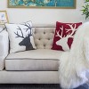 NicBex 20" Square Holiday Reindeer Velvet Accent Pillow,Christmas Winter Couch Pillows with Insert,Festive Decorative Pillows for Bed - 3 of 4