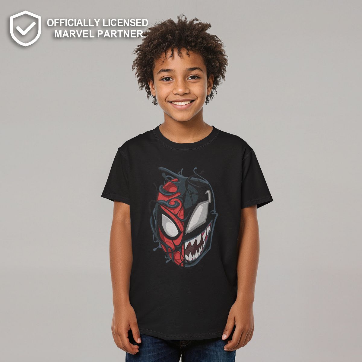 Boy's Marvel Spider-Man Venom Mask Split T-Shirt - thumbnail 2