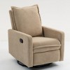 Modern Velvet Reclining Accent Chair with Manual Button Control and Leg Rest, 360° Swivel 1-Seat Sofa for Living Room or Bedroom–The Pop Home - 2 of 4