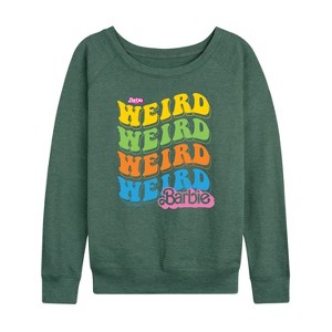 Women's - Barbie - Weird Stack Lightweight French Terry Wide Neck Long Sleeve Shirt - 1 of 4
