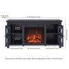Black TV Stands with Log Fireplace Insert - Henn&Hart - 3 of 4