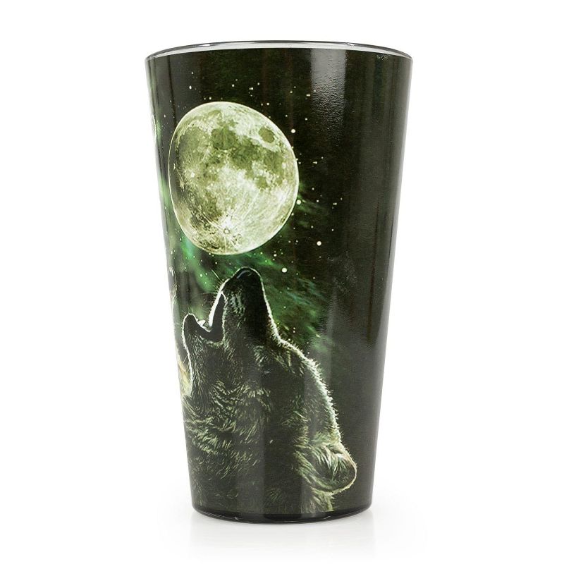 Just Funky Wolf Pack Howling At The Moon 16oz Pint Glass, 2 of 7