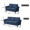 Linen Sofa Modern Couch Comfy Loveseat for Living Room, Office, Bedroom - 2 of 4