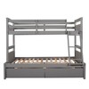 NicBex Twin over Full Bunk Bed with Guardrail and 2 Drawers,Loft Bed with Ladder and Converts to 2 Beds,Noise Reduced Bunk Beds for Bedroom - 2 of 4
