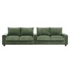 133" Modern Corduroy Deep Seat Sofa with Hidden Storage and USB Ports, 4-Seat Comfy Sofa for Living Room or Bedroom – The Pop Home - 3 of 4