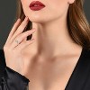 Guili Sterling Silver 14k Gold Plated Heart and Round Clear Moissanite Three-Stone "I Love You" Ring - Available in sizes 6, 7, and 8 - 3 of 3