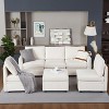 ODK Modular Sectional Sofa, Comfy L-Shaped Convertible Sleeper Sofa Bed with Ottoman, Modern 6-Seater Sectional Couch for Living Room, Beige - 2 of 4