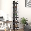 vidaXL 6-Tier Engineered Wood Book Cabinet - Modern Industrial Gray Bookshelf with 6 Shelves - Easy Assembly and Maintenance Required - 3 of 4