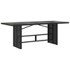 vidaXL Patio Table with Glass Top Black 74.8"x31.5"x29.1" Poly Rattan - 2 of 4