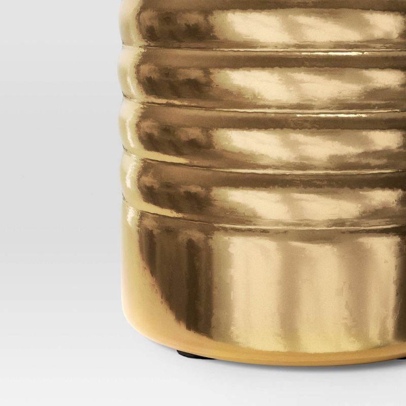 Metal Ribbed Decorative Vase Gold - Threshold&#8482;, 4 of 5