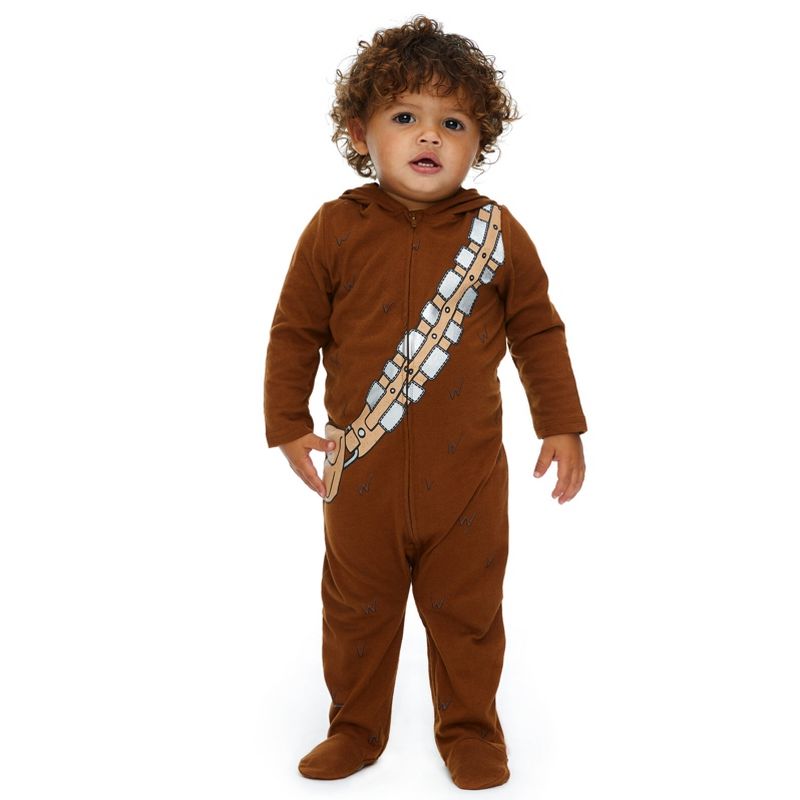 Star Wars Chewbacca Baby Zip Up Cosplay Costume Coverall Newborn to Infant , 2 of 10