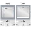 Amanti Art Mirror Makeover Bathroom Mirror Frame Border Kit - Fully Assembled Peel and Stick Frame - Mirror NOT Included - Cabinet White Narrow Trim - 4 of 4