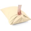 Superity Linen Standard Pillow Cases  - 2 Pack - 100% Premium Cotton - Open Enclosure - Cream - 3 of 3