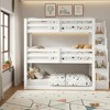Polibi Modular Full Size Triple Bunk Bed with Storage Stairs - 2 of 4